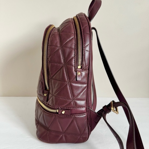 Michael Kors Rhea Medium Quilted Leather Backpack In Barolo - Picture 10 of 16